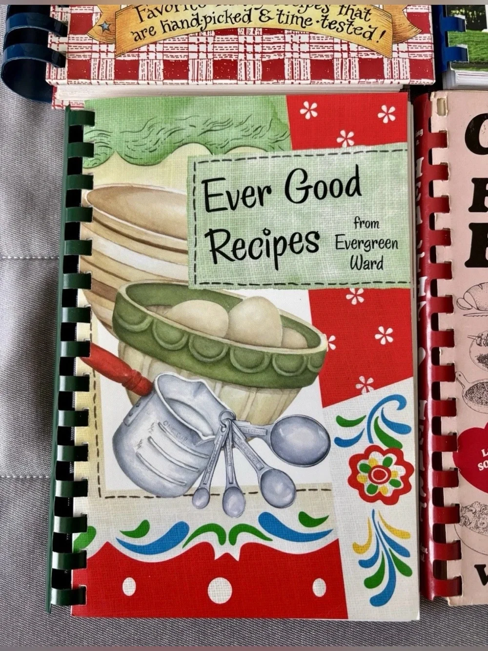 Assorted Cookbook Lot – Red, Blue, Green, Pink Covers